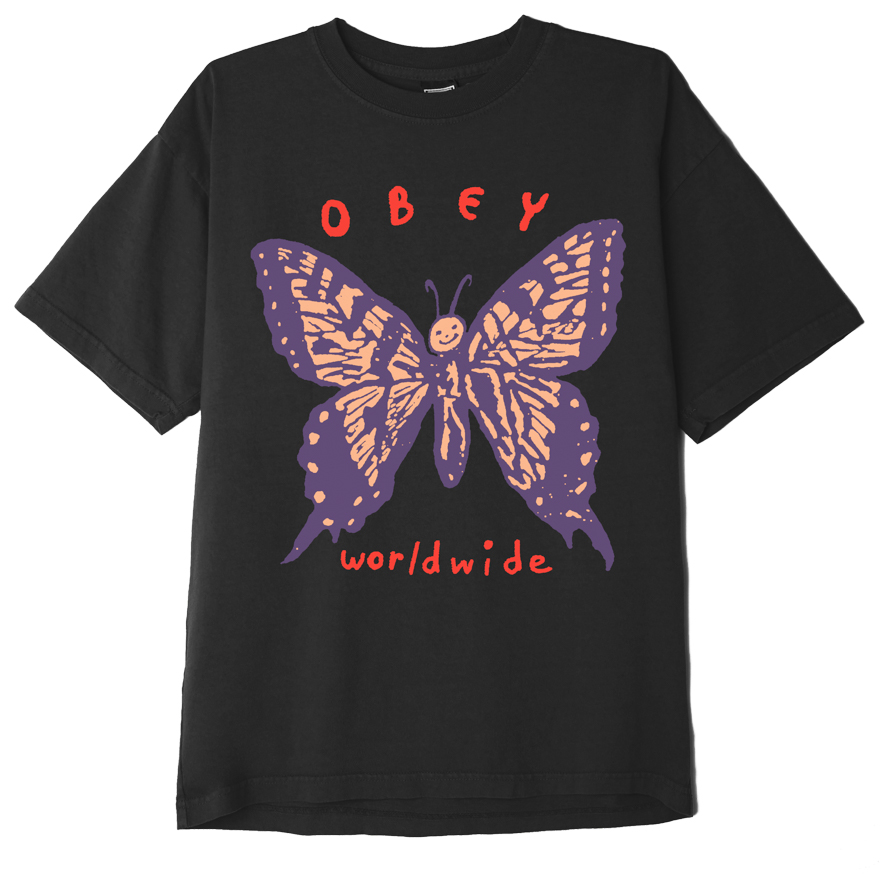 Social Butterfly Heavyweight T-Shirt - Obey Clothing UK