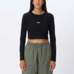 OBEY Tag Cropped Mia LS T-Shirt