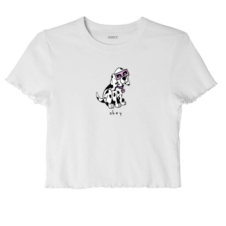 Obey Eyes Dalmatian Cropped Emma Rib T-Shirt - Image 3