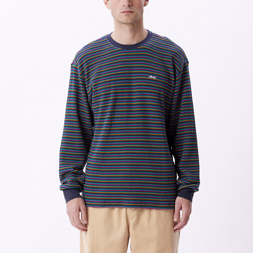 Les Stripe Thermal Long Sleeve T-Shirt - Obey Clothing UK