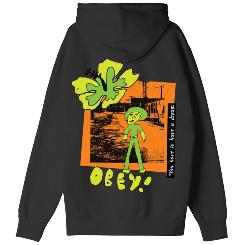 Obey You Have To Have A Dream Box Fit Heavyweight Terry Hood