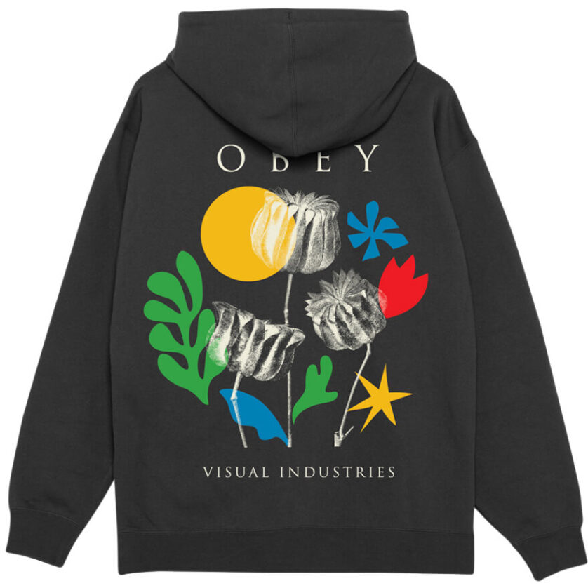 Obey Flowers Papers Scissors Box Fit Heavyweight Terry Hood