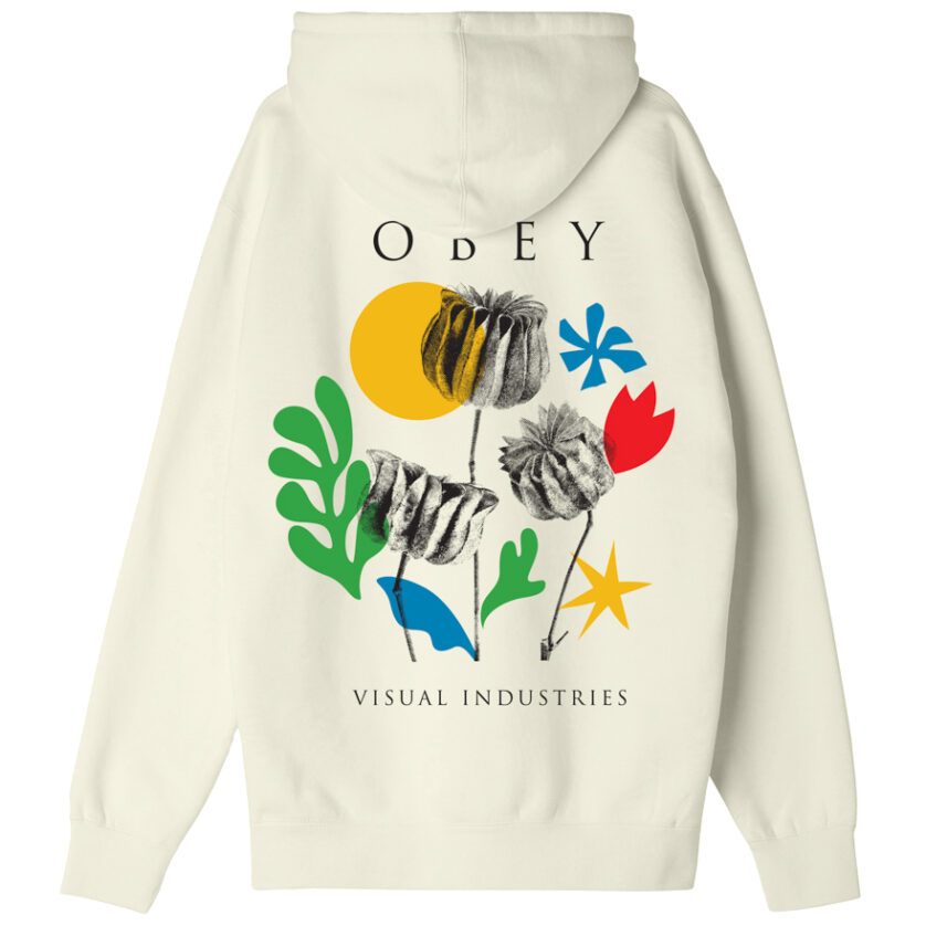 Obey Flowers Papers Scissors Box Fit Heavyweight Terry Hood