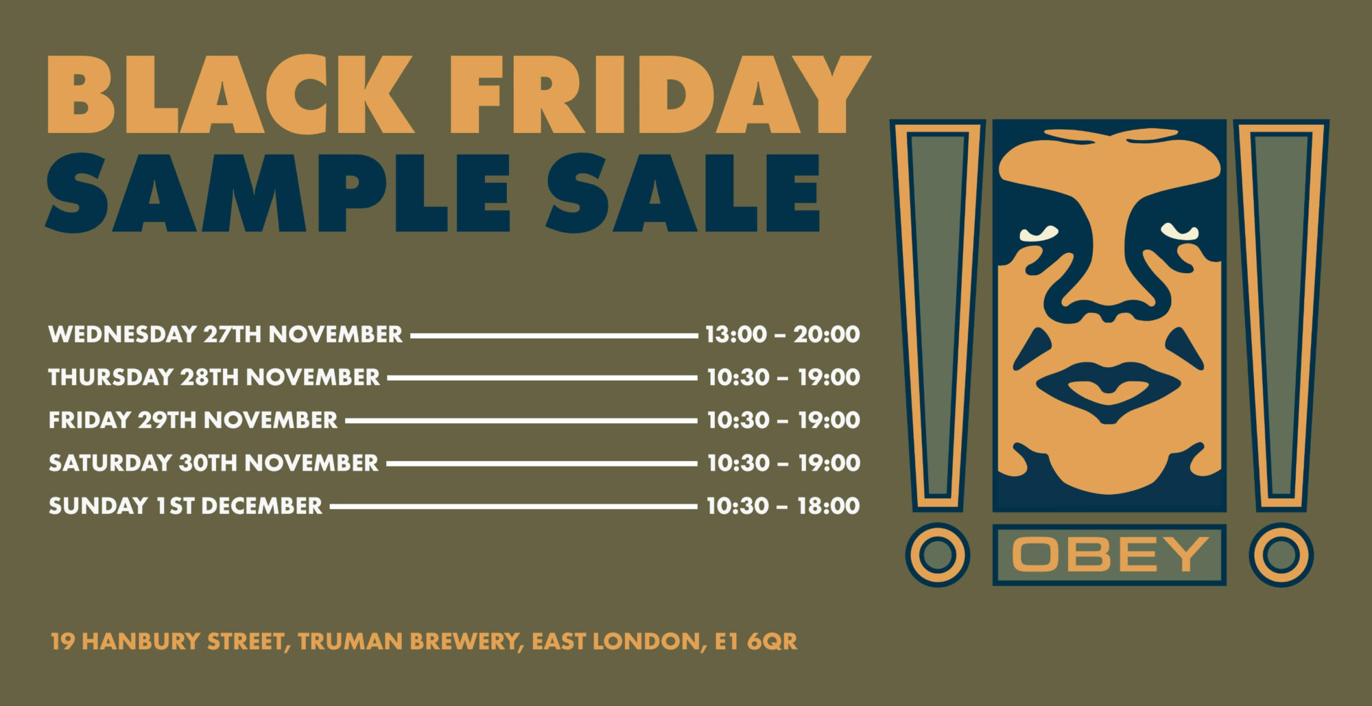 OBEY CLOTHING BLACK FRIDAY SAMPLE SALE