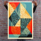 Peace Fingers Geometric Signed Offset Print (24 x 36)