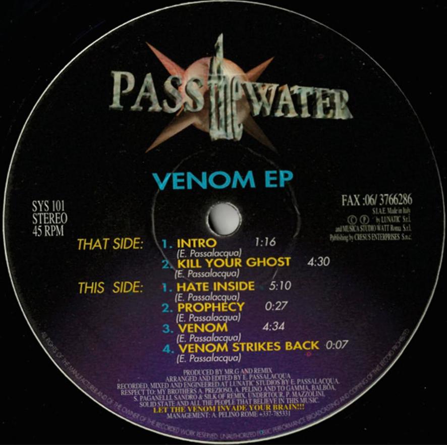 Vinyl record label for Pass the Water - Kill Your Ghost
